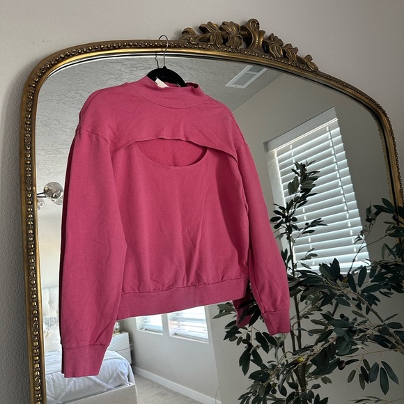 Anthropologie Cut-Out Funnel Neck Sweatshirt - Picture 5 of 7